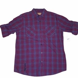 Red Camel Plaid Button Down Shirt